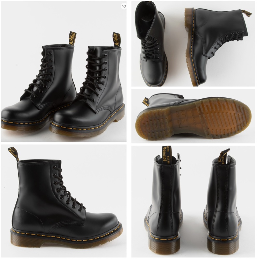 Dr. Martens Smooth Black Lace-Up Boots